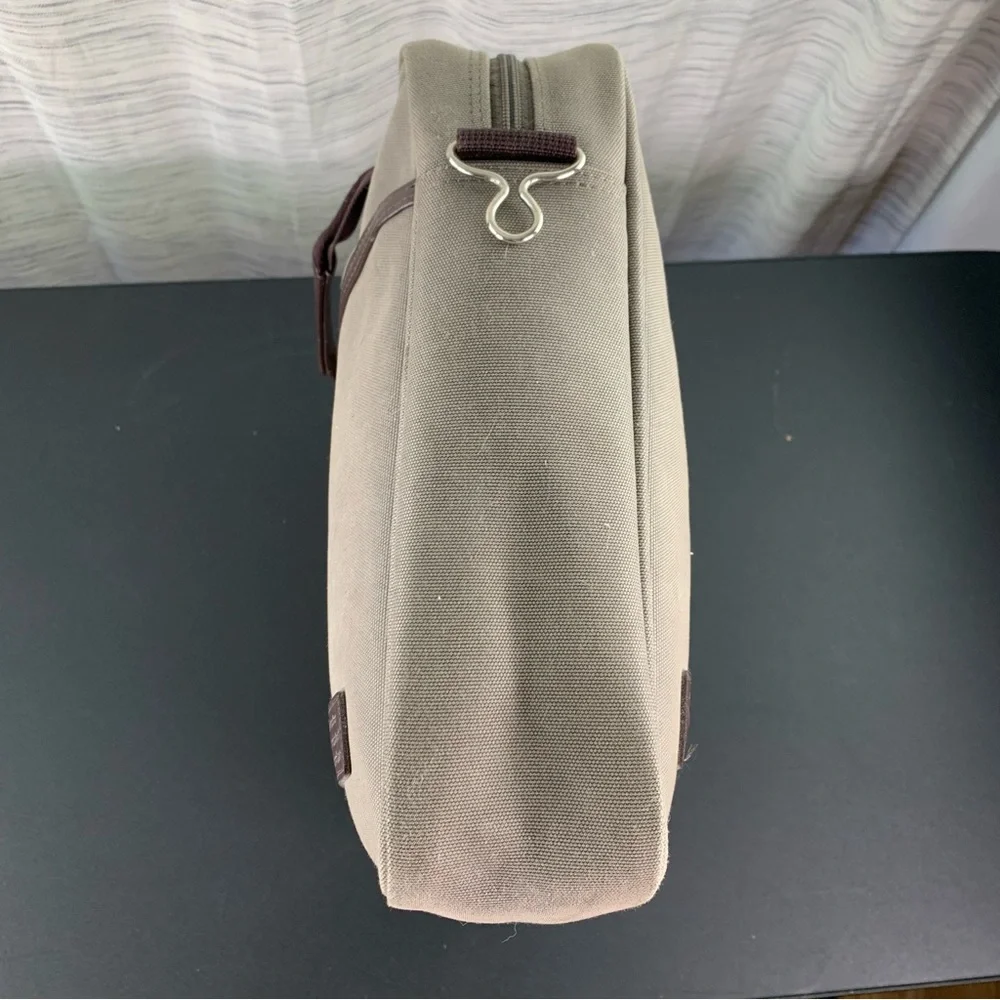 Golden Bell Tan and Brown Durable laptop bag with faux Leather Handle.